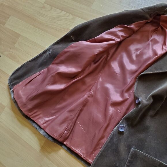 Velvetty Brown Vintage Eastex Cotton Blazer Jacket, Made in England. Size 33 M - Picture 3 of 14